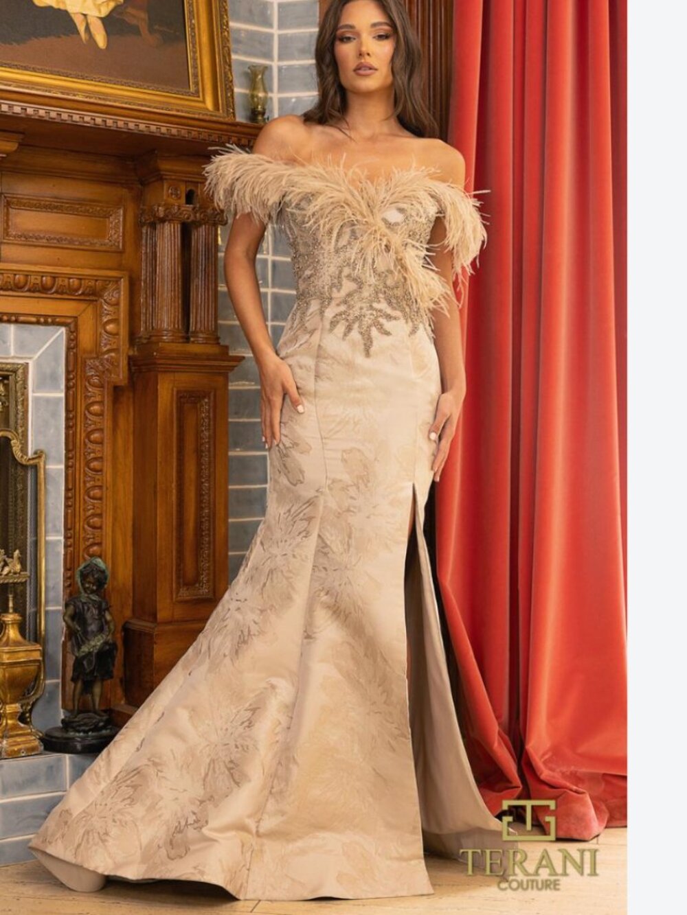 Terani Couture Mermaid Off The Shoulder Gown
